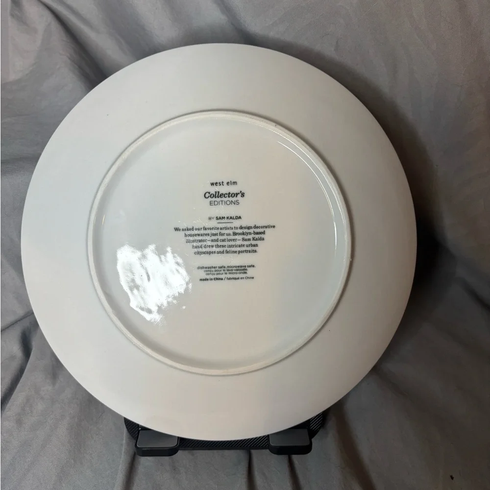 West Elm Collector’s Editions by Sam Kalda Urban Blue & White Ceramic Plate
